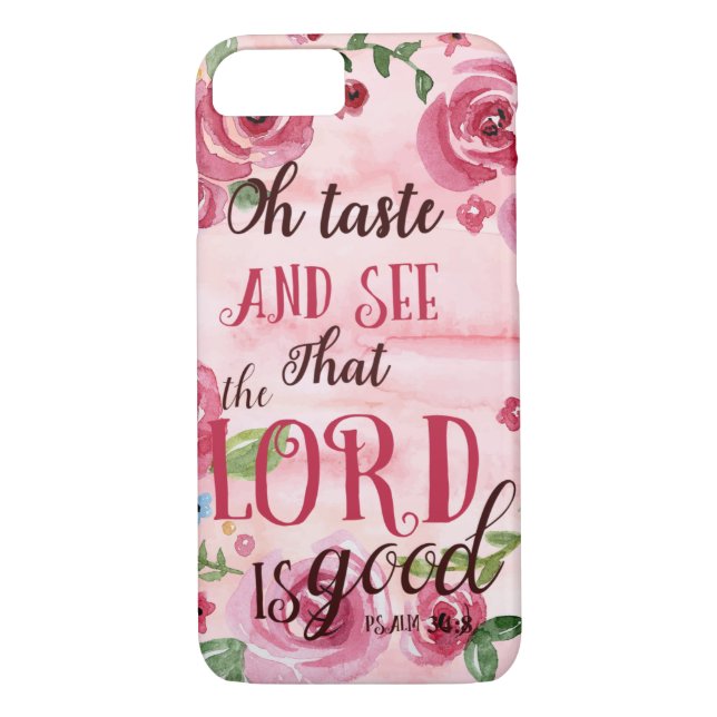 Smaka och se att Herren är Bra Psalm 34:8 Case-Mate iPhone Skal (Baksida)