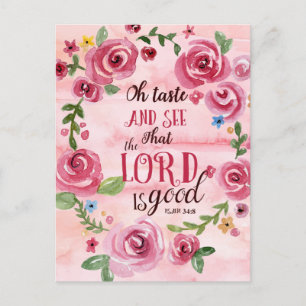 Smaka och se att Herren är Bra Psalm 34:8 Vykort