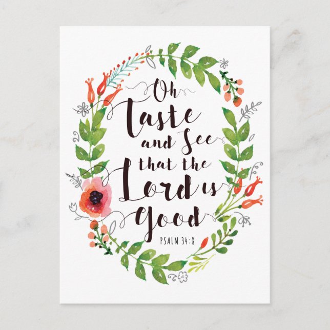 Smaka och se Herren är Bra Vykort (Framsida)