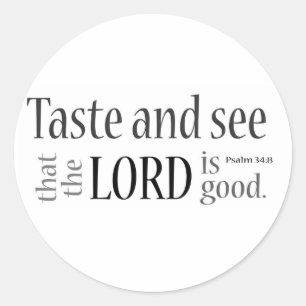 Smaka och se…, Psalm34:8 Runt Klistermärke