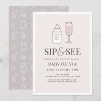 Smaka & Se Champagneflaska Rosa Bebis Shower