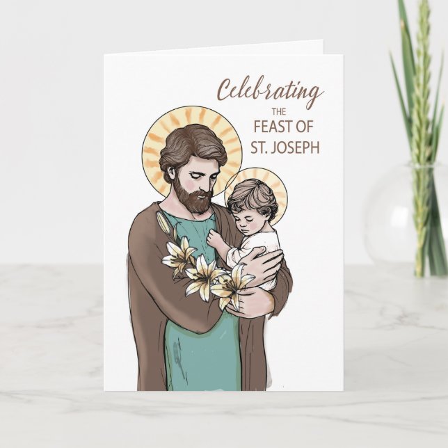 Smakande av St. Joseph med Jesus Lillies Kort (Framsida)