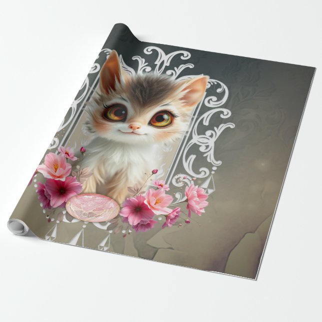 Smakande, flytande kattunge presentpapper (Utrullad)