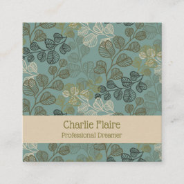 Smakande läder, silhuetter av varsam smak fyrkantigt visitkort