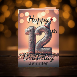 Smakande Sequin 12:e Birthday-firande Kort