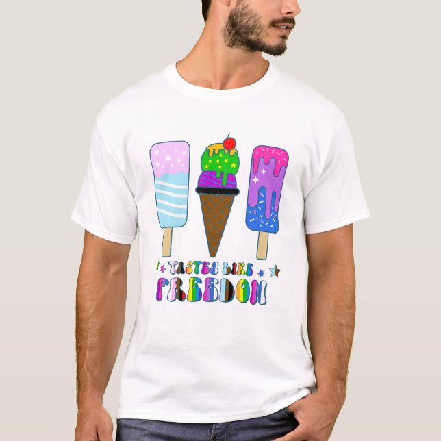Smakar Frihet - HBTQ+ Jämlikhet T Shirt (Framsida)