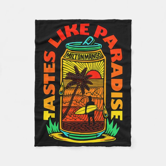 Smakar Som Paradiset Milton Mango Surfing Solnedgå Fleecefilt (Framsidan)