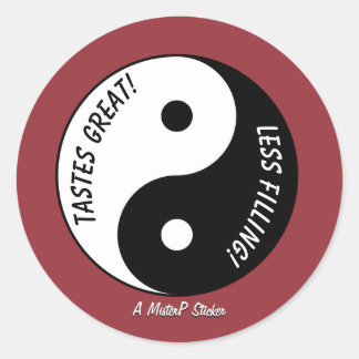 Smakar Underbar/mindre fyllning - en MisterP-etike Runt Klistermärke