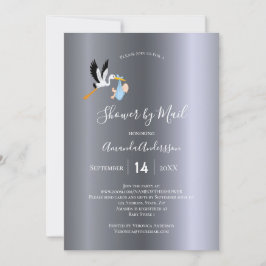 Smakare per postork, söt pojke silver inbjudningar