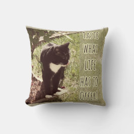 Smaken av livshotande CAT Slogan Design Kudde