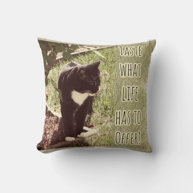 Smaken av livshotande CAT Slogan Design Kudde (Framsida)