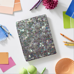Smakfärgad mosaik i silver iPad skydd