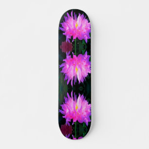 Smakfull rosa och lila kaktus-dahlia mini skateboard bräda 18,5 cm