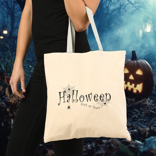 Smakfull skräck: Halloween spindelnätsdesign Tygkasse (Skapare uppladdad)