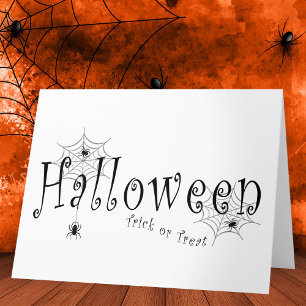 Smakfull skräck: Halloweendesign med spindelnät Tack Kort