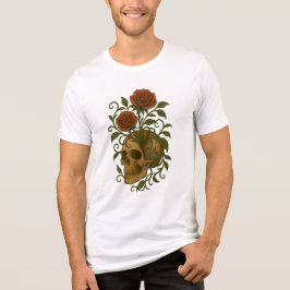 Smakfullt skrämmande skalle och rosor Halloween-ko T Shirt