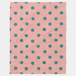 Smaklig färgning av Rosa och blå polka dots Fleecefilt
