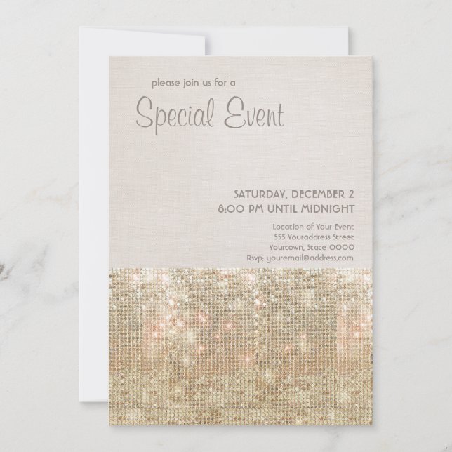 Smaklig inbjudan till festfesten Guld (Framsida)