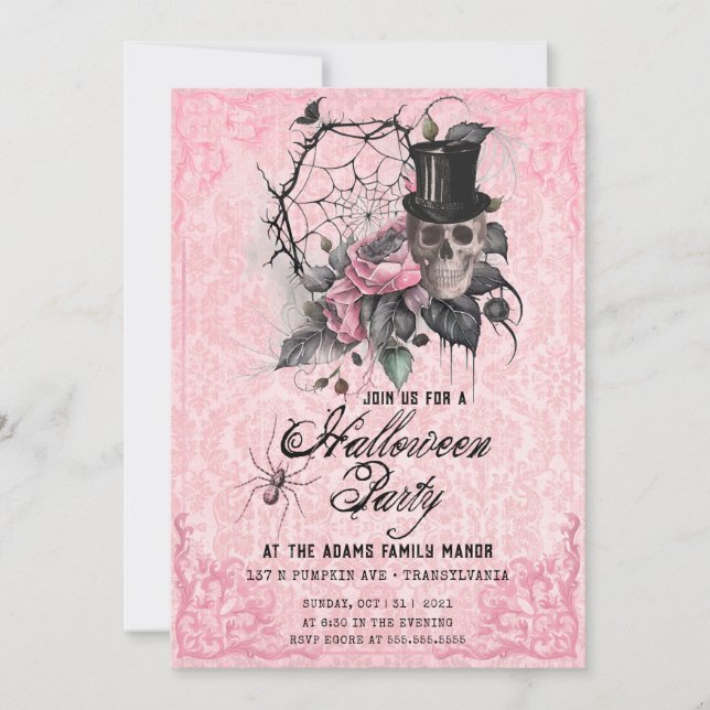 Smaklig inbjudan till Rosa och svart Spindelnät (Framsida)