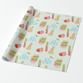 Smaklig Jordgubb Matcha med Band Presentpapper
