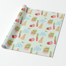 Smaklig Jordgubb Matcha med Band Presentpapper