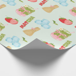 Smaklig Jordgubb Matcha med Band Presentpapper