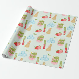 Smaklig Jordgubb Matcha med Band Presentpapper