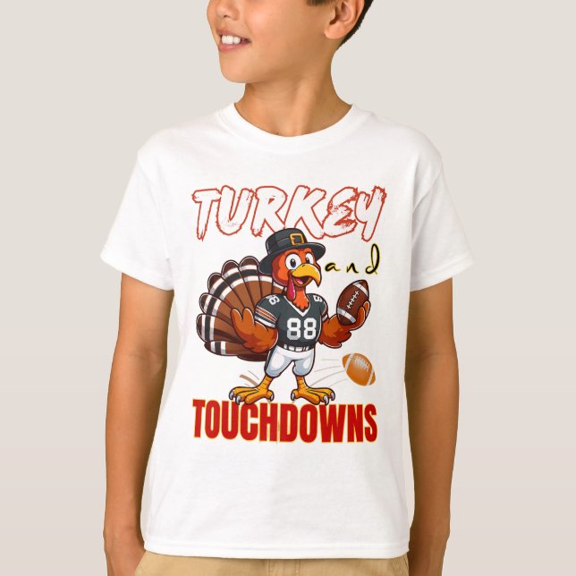 Smaklig julskinka och touchdowns Rollig fotboll äl T Shirt (Framsida)