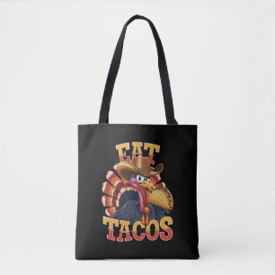 Smaklig kalkon äter tacos Rolig mexikan Tygkasse