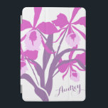 Smaklig kattleyaart namn ipad cover iPad mini skydd<br><div class="desc">Vackra blommigt,  strålande eller fyrkantiga grafiska blommor i lilans nyans. Anpassa med din egen namn läser Audrey för närvarande. Den ursprungliga tryckkonsten av Sarah Trett.</div>