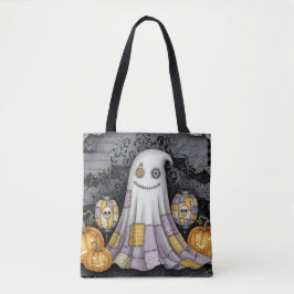 Smaklig lappverk-ghost Halloween-handväskor Tygkasse