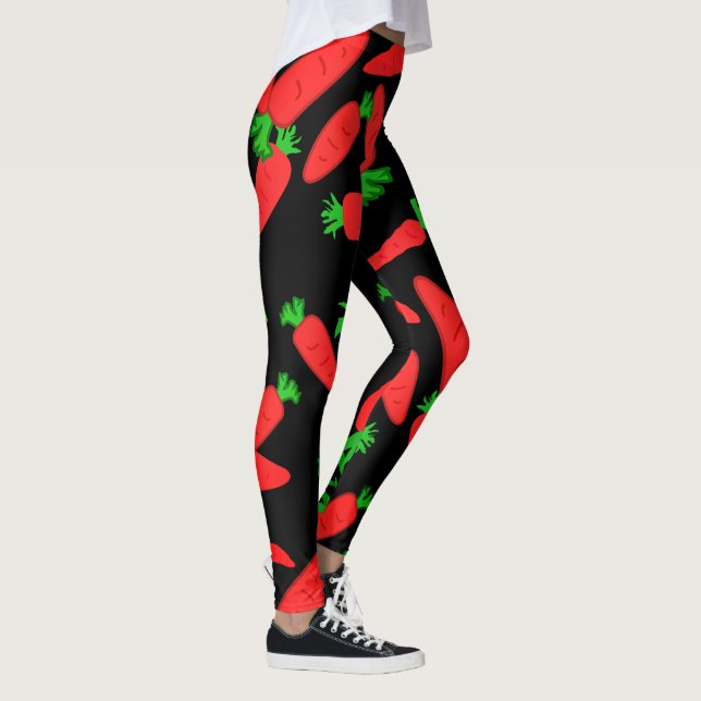 Smaklig Morot Morötter Mat Leggings (Höger)