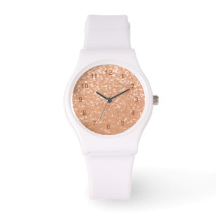 Smaklig persika faux sparkles färg år 2024 armbandsur