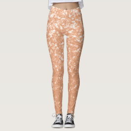 Smaklig persika faux sparkles färg år 2024 leggings