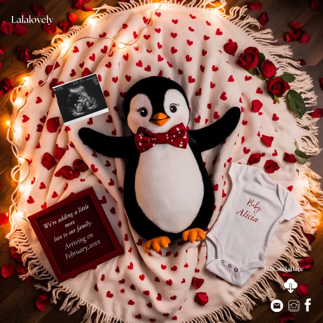 Smaklig &romantisk penguin-Gravid Julkort (Skapare uppladdad)