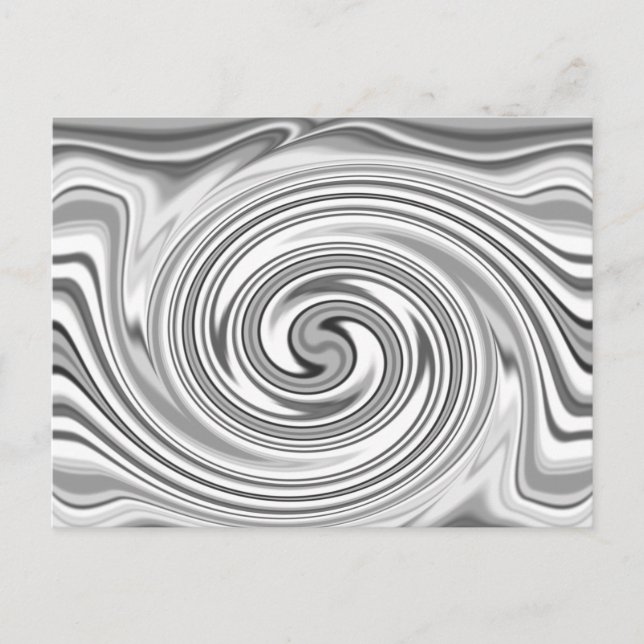 Smaklig, svart, vit, suddig Spiral-effekt Vykort (Framsida)