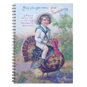 Smaklig Thanksgiving Kalkon Roliga Barn Anteckningsbok Med Spiral