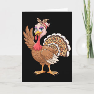 Smaklig Thanksgiving Kvinnor Flicka Leopard Höst F Kort