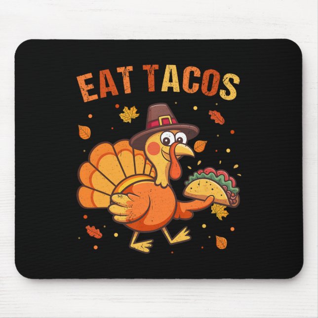 Smaklig Thanksgiving Mexikansk Kalkon Äter Tacos C Musmatta (Framsidan)