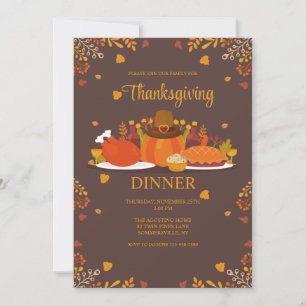 Smaklig Thanksgiving-middag Inbjudningar