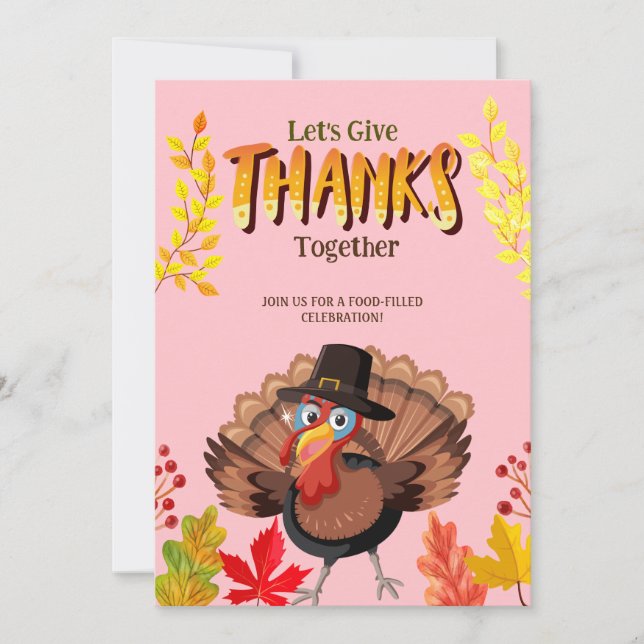 Smaklig Thanksgiving-middag med kalkon Inbjudningar (Framsida)