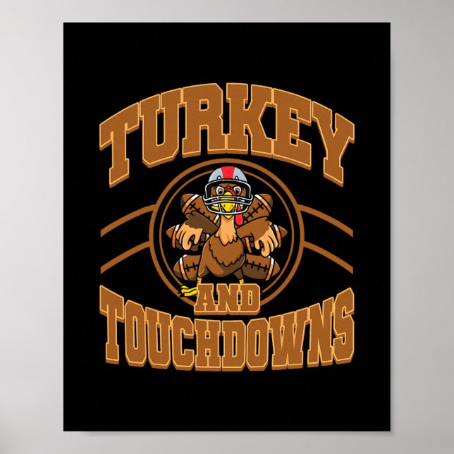 Smaklig Thanksgiving och touchdowns fotboll höst m Poster (Framsidan)