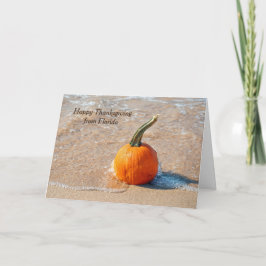 Smaklig Thanksgiving-pumpa på stranden Kort