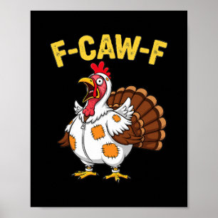 Smaklig Thanksgiving Rolig Kyckling Utklädd Som Ka Poster