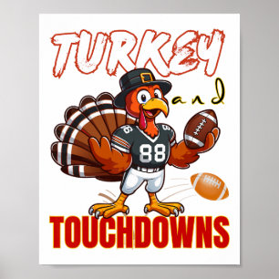 Smaklig Thanksgiving-Turkey Och Mål Linjära Roliga Poster