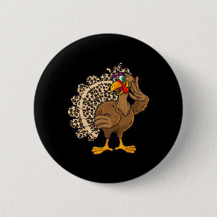 Smaklig Thanksgiving Turkiska Kvinnor Flicka Leopr Knapp