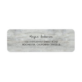 Smaklig vit träskorpa bröllop returadress etikett