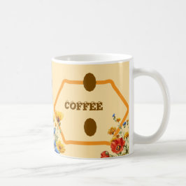 Smakliga kaffebönor & Blommig Mugg Klistermärke – 