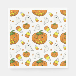 Smakliga söta Halloween-pumpapapperstallrikar Pappersservett