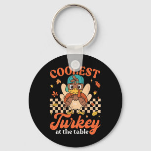 Smakligaste Thanksgiving-kalkon vid bordet pojkar Nyckelring